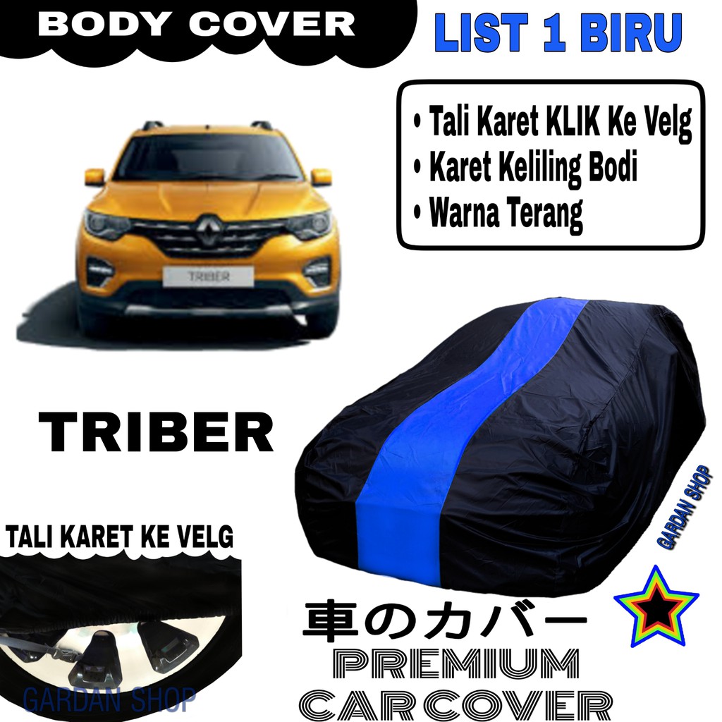 Body Cover TRIBER List Single BIRU Sarung Mobil Penutup Triber PREMIUM