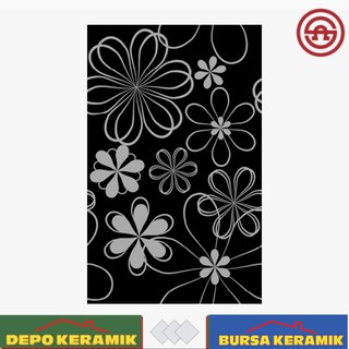  KERAMIK  DINDING  MOTIF 25X40  KIA HD IVY Blacked and White 