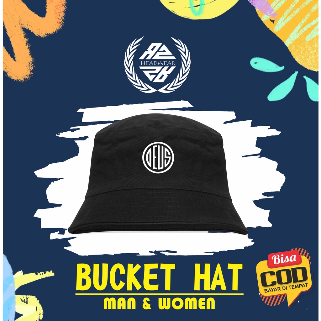 Topi Bucket Bolak Balik - Topi Deus Original - Topi Bucket Pria Wanita Dewasa Distro Original