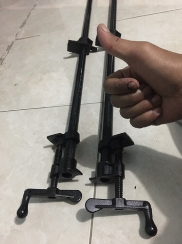 Pipe Clamp Pres Kayu Setengah Inch Plus Pipa Besi Panjang 120 Cm Klem Pres Kayu Jati Belanda