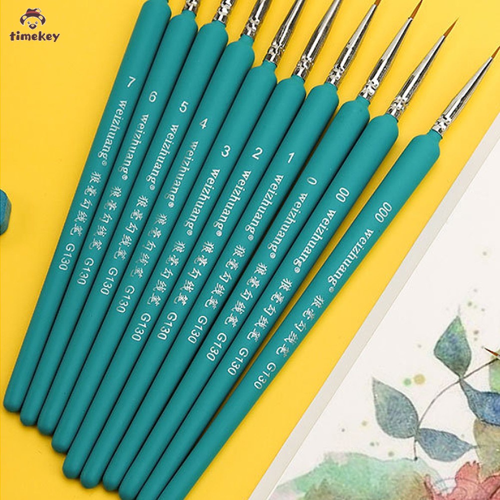 【TK】 4pcs/set Hook Line Pen Stationery Watercolor And Oil Painting Wolf Hair Pens Detail Art Painting Tools