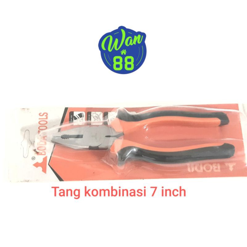 Tang Kombinasi/serba guna Boda 7 inch Chrome Plated gagang karet