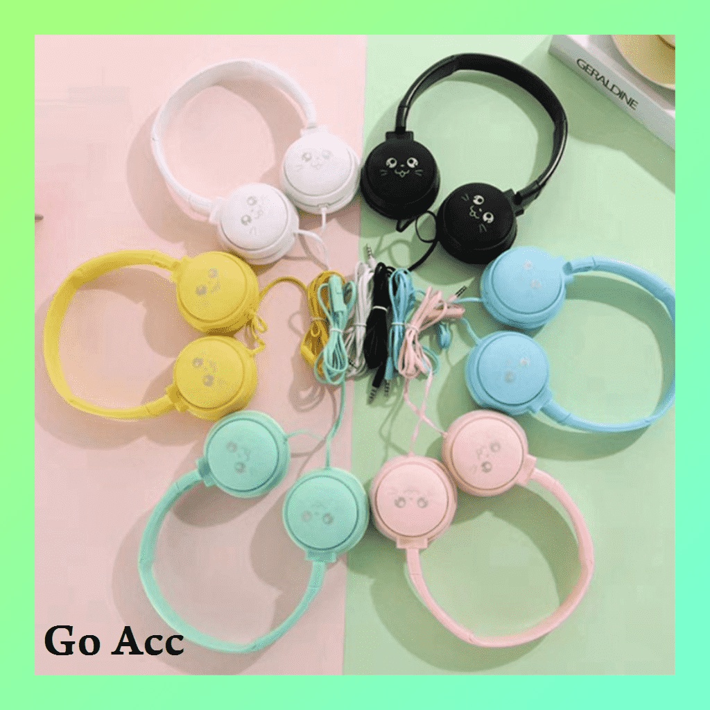 Headset Bando Xtra bass headphone earphone Macaron Gaming