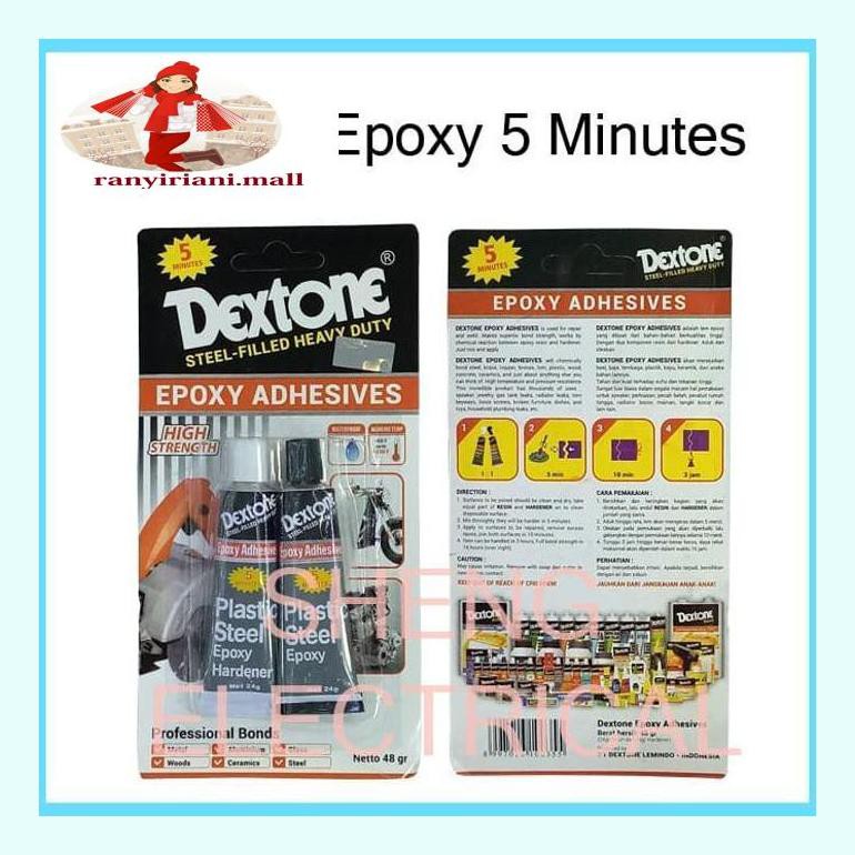 

510Fsjbran Epoxy Adhesive Dextone Lem Besi Campur Hitam Putih Serbaguna 5 Menit Rany5Ckhd