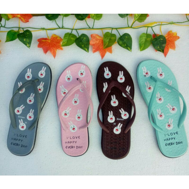 (SIMON) sandal boloni jepit wanita karakter lucu murah viral Sandal Karet