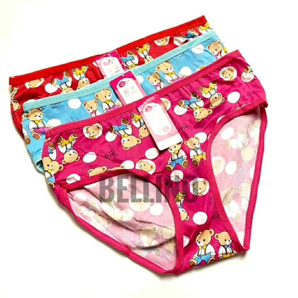 6 pcs Celana Dalam Remaja Wanita / Cd Cewek Abg  Murah Grosir Katun Polyster / Cd Anak Cewek Motif