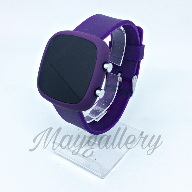 Jam Tangan Led Watch Oval (Free Gift)-Ungu tua