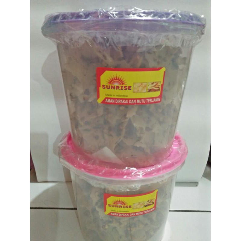 

peyek kacang tanah,peyek, peyek udang rebon, peyek teri toples plastik ukuran 5L