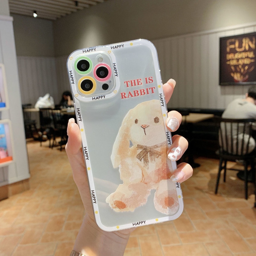 Pola Kelinci Yang Indah Casing Ponsel untuk iPhone 11 12 13 Pro Max Xr XsMax 7 8 Plus MkKl4