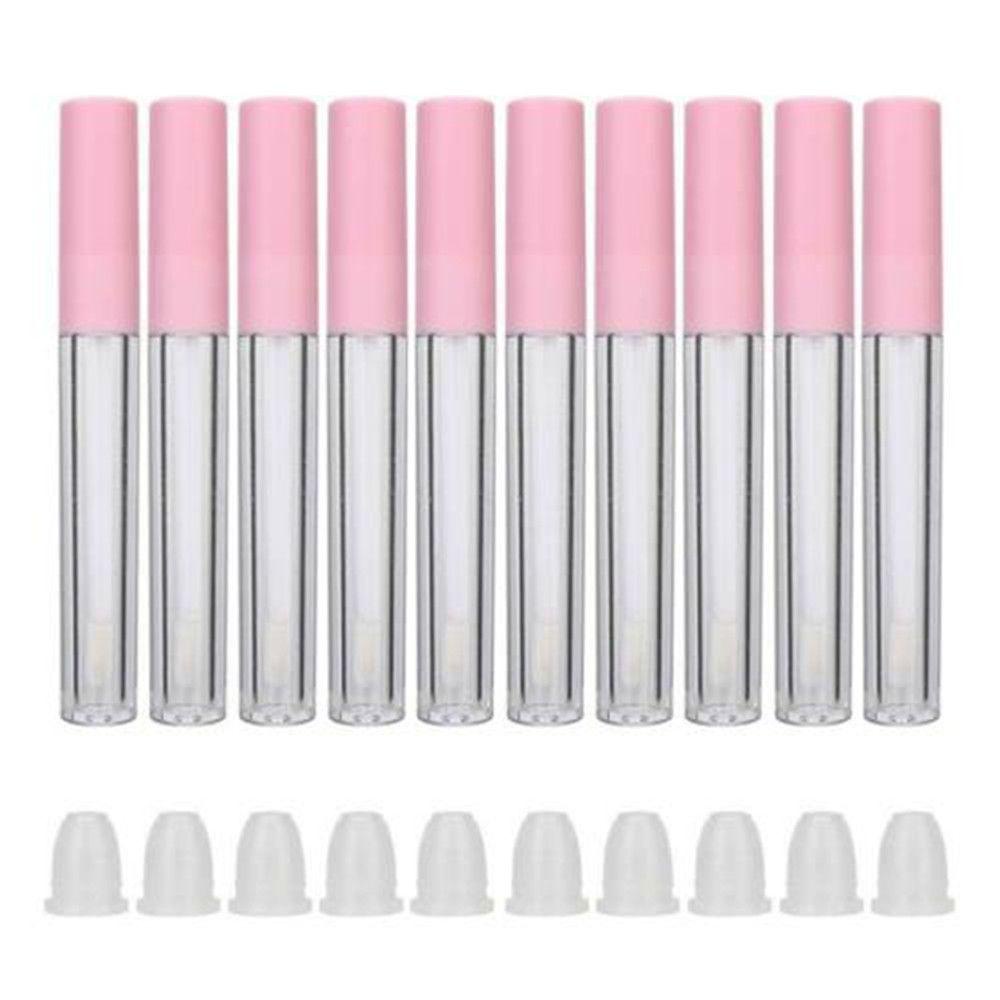 Preva 5/10pcs Tabung Lip Gloss 3ml Dengan Kuas Portable DIY Kosmetik Kosong Bening Botol Isi Ulang