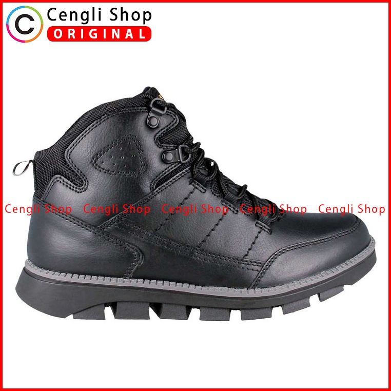 SEPATU BOOT PAKALOLO PRIA ORIGINAL CASUAL KULIT ASLI HITAM PB12