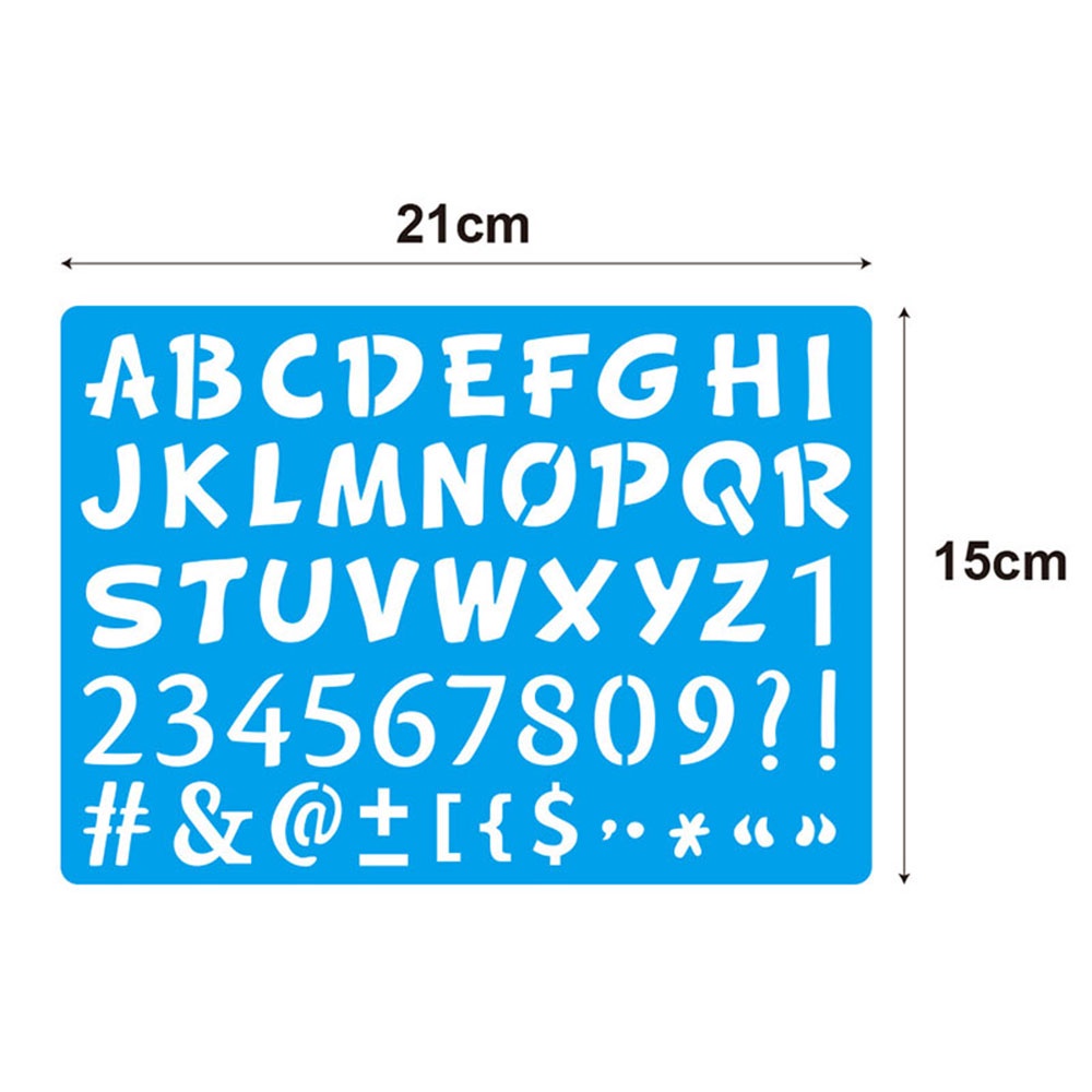 QUINTON Kids Stationery Art Tool Pattern Stencils Drawing Template Numbers Color Board Children Learning 20pcs Education Aids English letter Painting Rulers/Multicolor