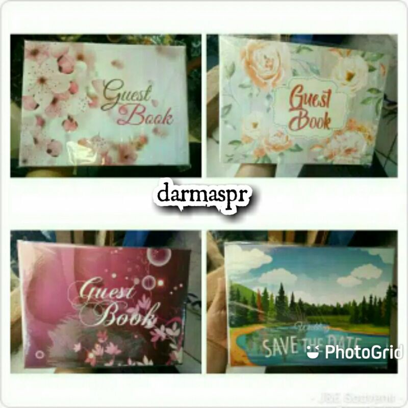 Buku Tamu Undangan Motif Bunga Glamoure 1 Set Isi 2 Pcs