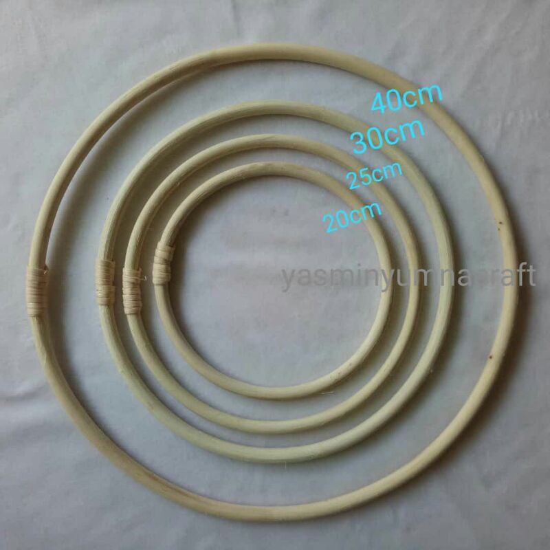 Ring rotan bahan macrame, mahar rustic uk 10,15, 20,25,30,40cm termurah