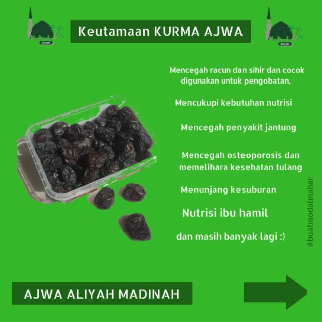 Kurma Ajwa Aliyah Madinah 500 Gram Indonesia