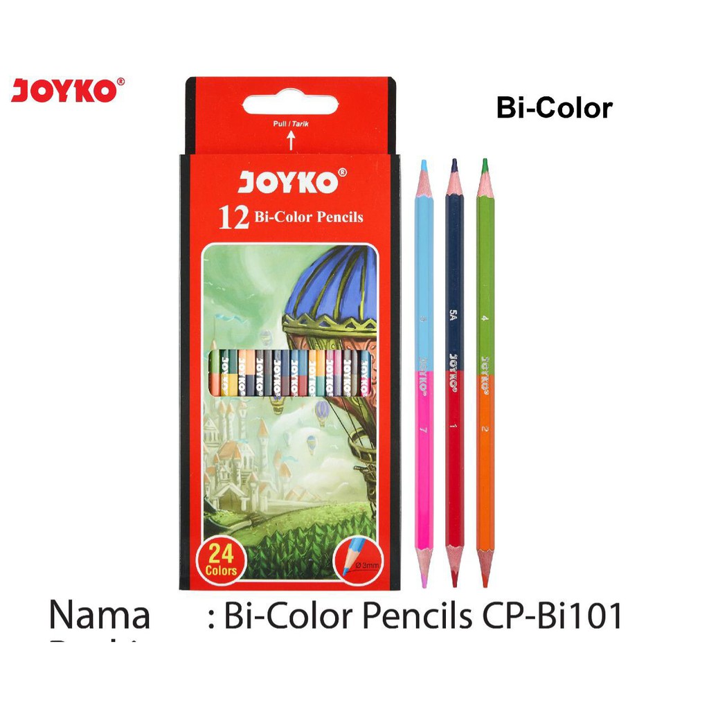 

Joyko Bi-Color Pencils Duo Color 2 Warna Per Pensil CpBi-101