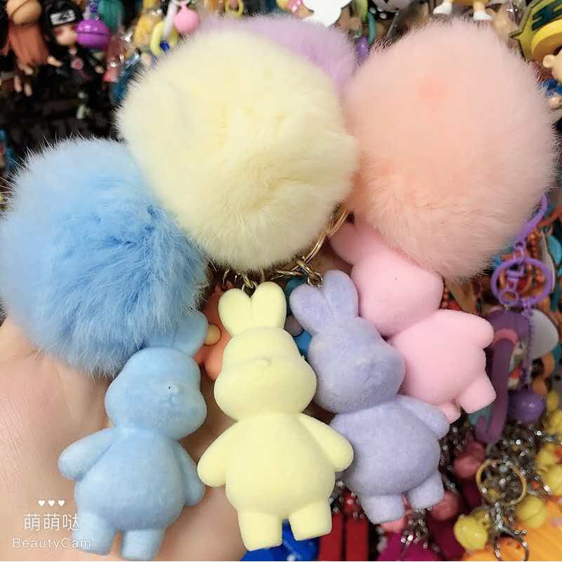 GANTUNGAN KUNCI BUNNY LUCU BULU-BULU / GANTUNGAN KUNCI KELINCI KOREA / BUNNY KEYCHAIN / SOUVENIR TAS