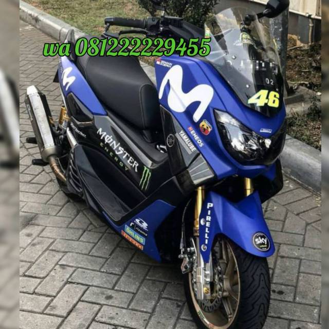 Decal Sticker Nmax full body Biru Movistar striping nmax biru