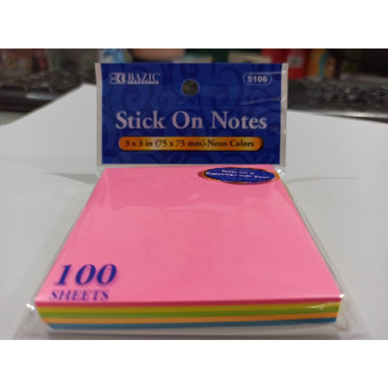 

(100lembar) 5106/5109 Stick note 5 warna Flourencent/ Memo stick