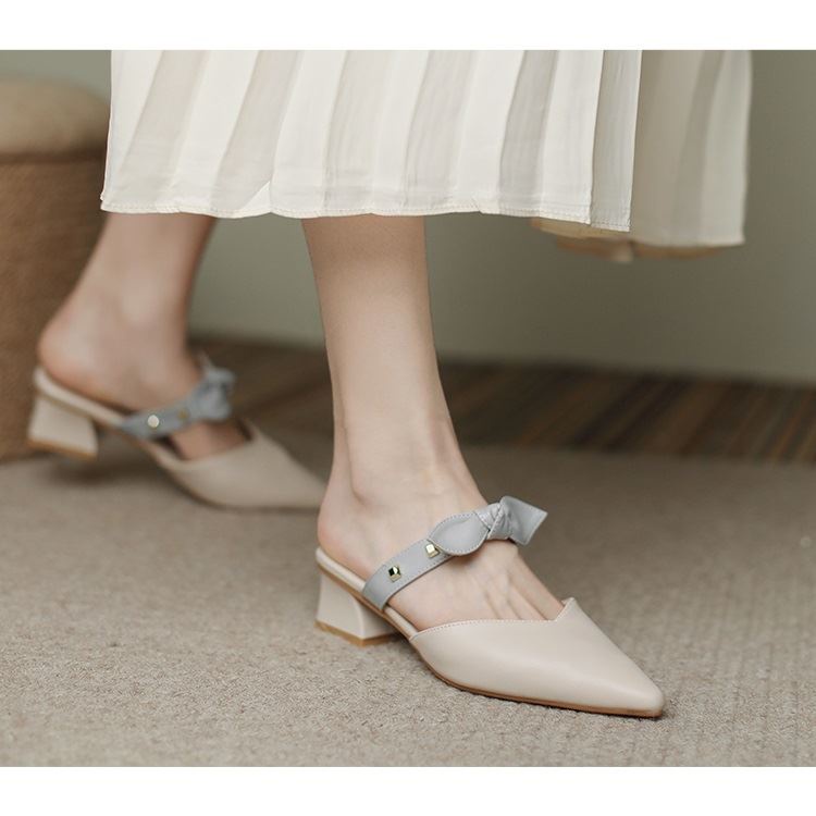 BJS05 - GRAY/WHITE - Sepatu Heels Casual Wanita Cantik Import 4CM SEPATU PESTA WANITA HIGH HEELS SEPATU SANDAL PITA LUCU CUTE HAK FASHION IMPORT TERMURAH TERLARIS TERBARU BAGSTORE JAKARTA JSHA05