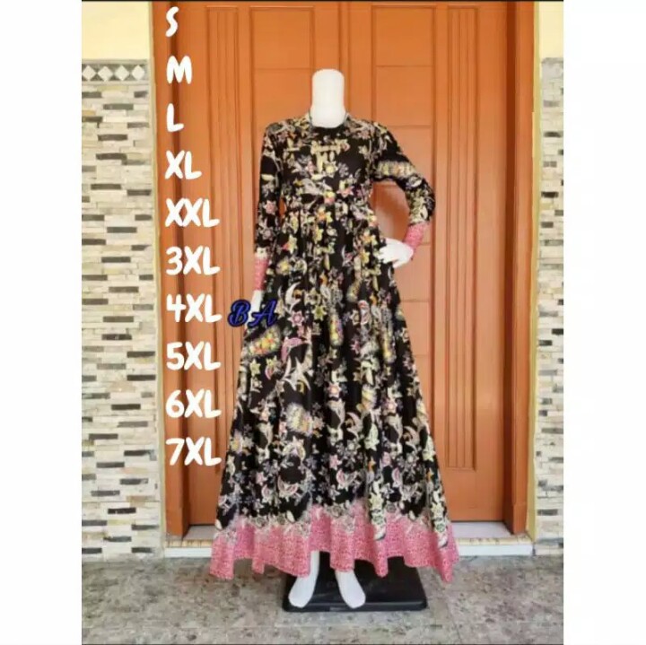 Gamis Batik Jumbo S M L Xl Xxl 3xl 4xl 5xl 6xl 7xl