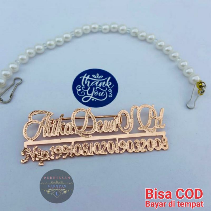 BROS UKIR NAMA NIP ASN/PNS/NURSE/DOKTER/KARYAWAN ROSEGOLD | ANTI KARAT DAN ANTI LUNTUR