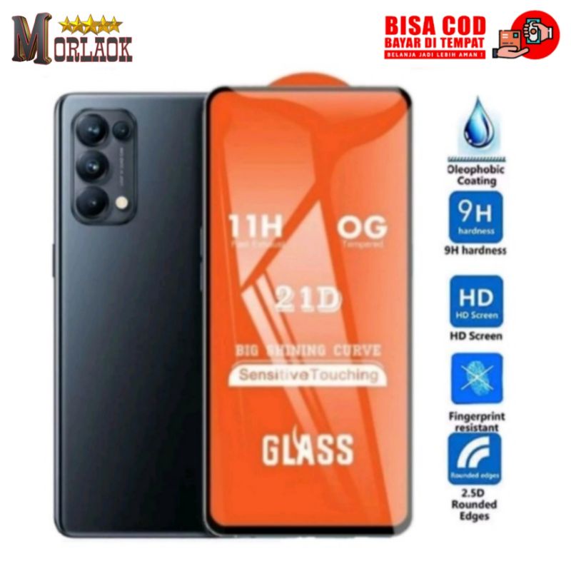 Tempered glass oppo Reno 5 (5G) Reno 5F  Full Layar Kaca
