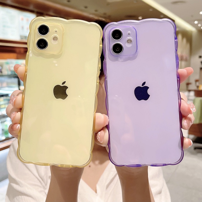 Soft Case TPU Motif Gelombang Untuk iPhone 11 12 13 Pro MAX X XR XSMAX 7 8 Plus