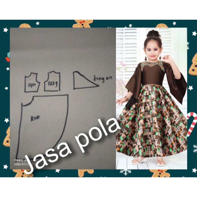 pola instan baju /dress anak untuk pesta