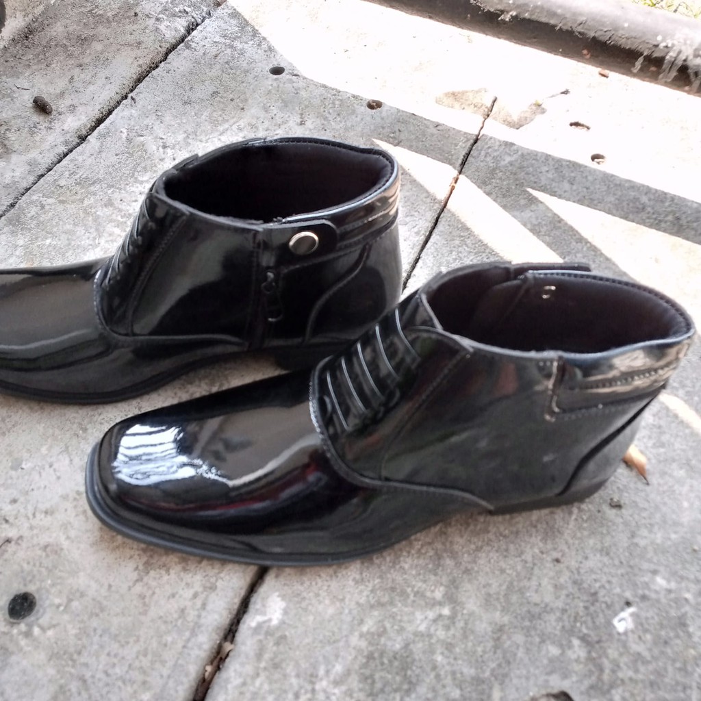 AM Sepatu Dinas PDH 03 POLRI POLISI Security Satpam Kilap Tanpa Semir  KILAP