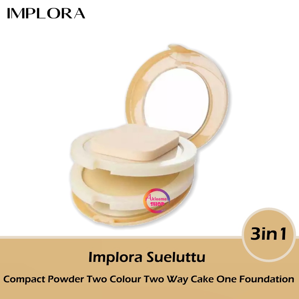 IMPLORA Sueluttu Compact Powder Two Colour Two Way Cake One Foundation (320)