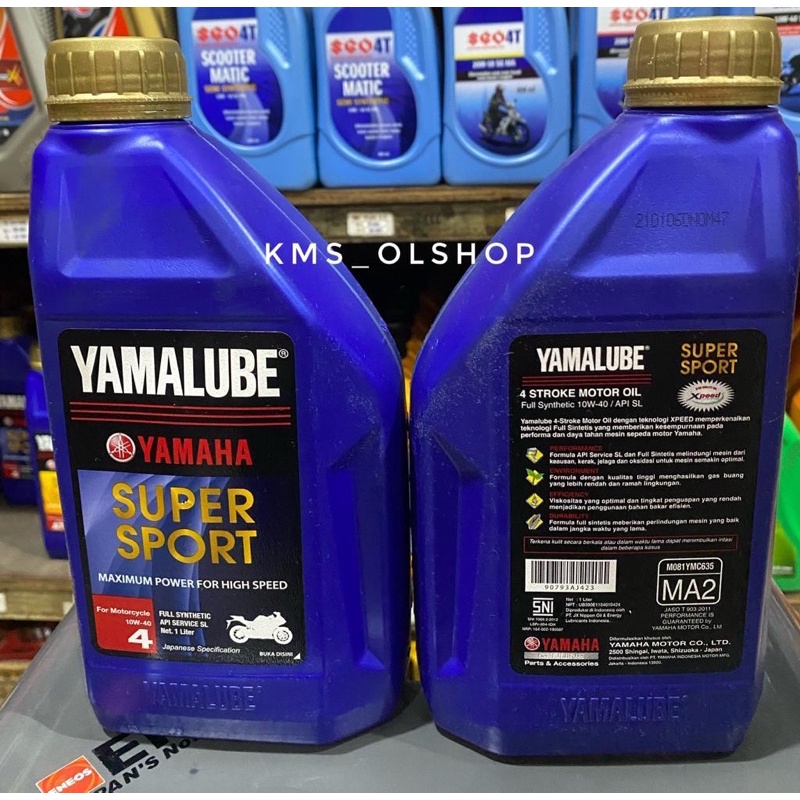 Oli YAMALUBE SUPER SPORT 1 LITER SAE 10W-40 Full Synthetic Pelumas Mesin Motor Yamaha 1000 ml