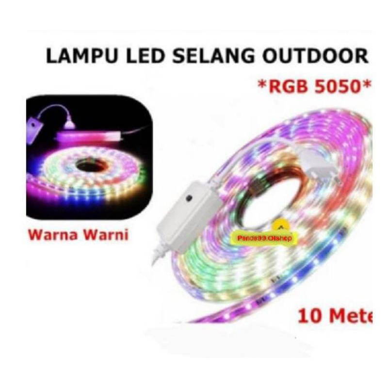 Lampu LED Strip RGB Warna Warni 10 Meter/Komplit Set Adaptor Remote/ ⭐ panda99 ⭐