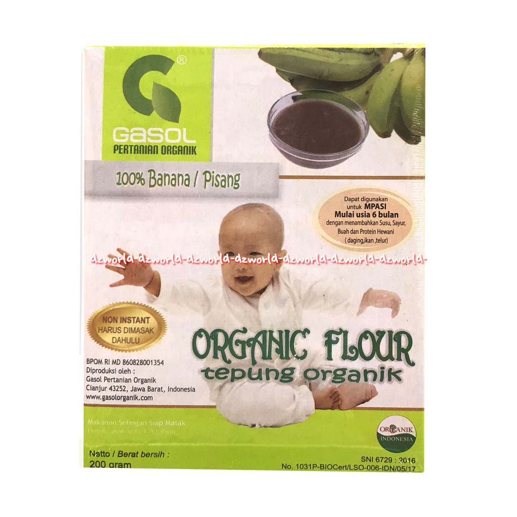 Gasol Organic Flavour 200gr Tepung Organik Makanan Bayi Rasa Pisang Kacang Merah Ijo