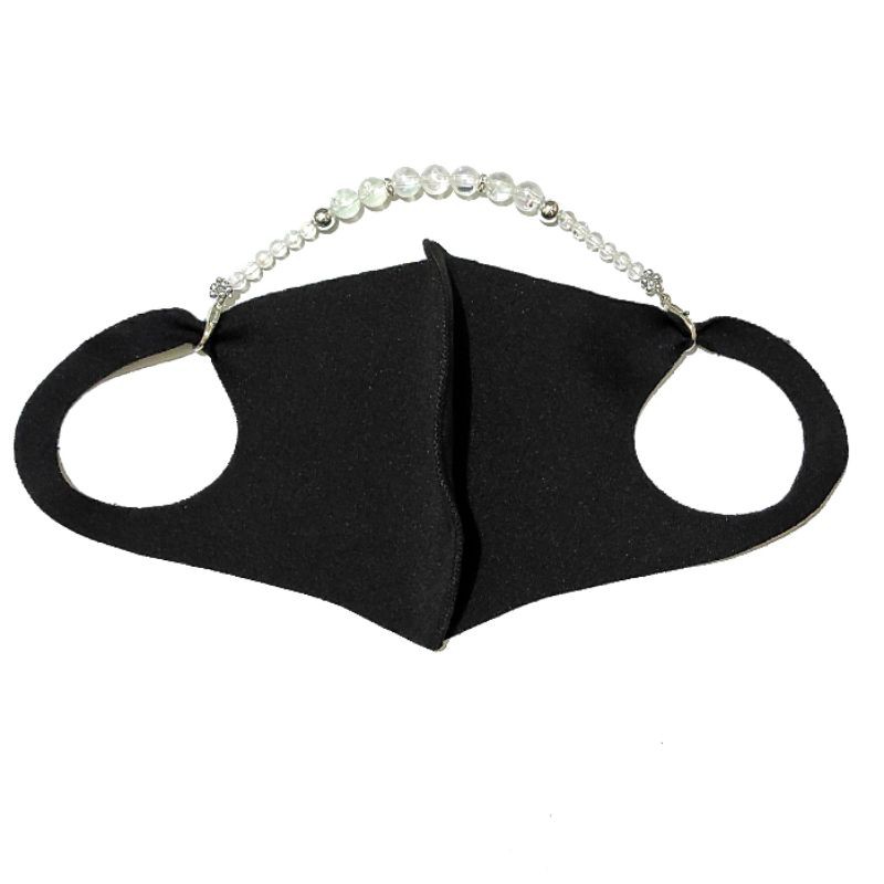 Konektor Masker Hijab Mask Connector Extender Strap Hologram Pearl Beads Mutiara Pelangi Holo