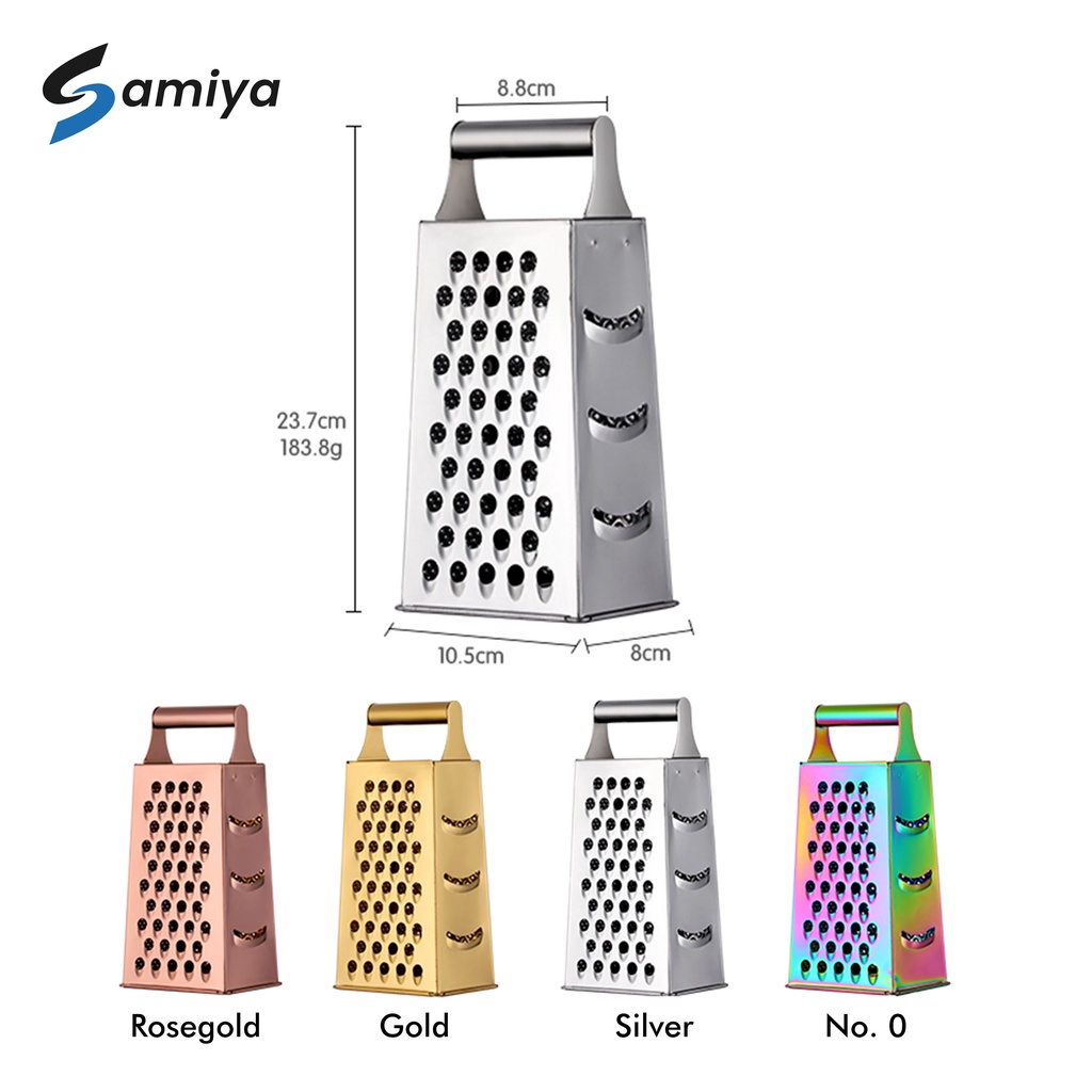 parutan multifungsi 4 sisi / parutan warna stainless / food grater