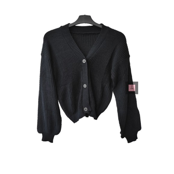 Cardigan / GRACIA / Cardy Get 7 / Atasan Cardy Rajut / Outwear / Kardigan Wanita-Hitam