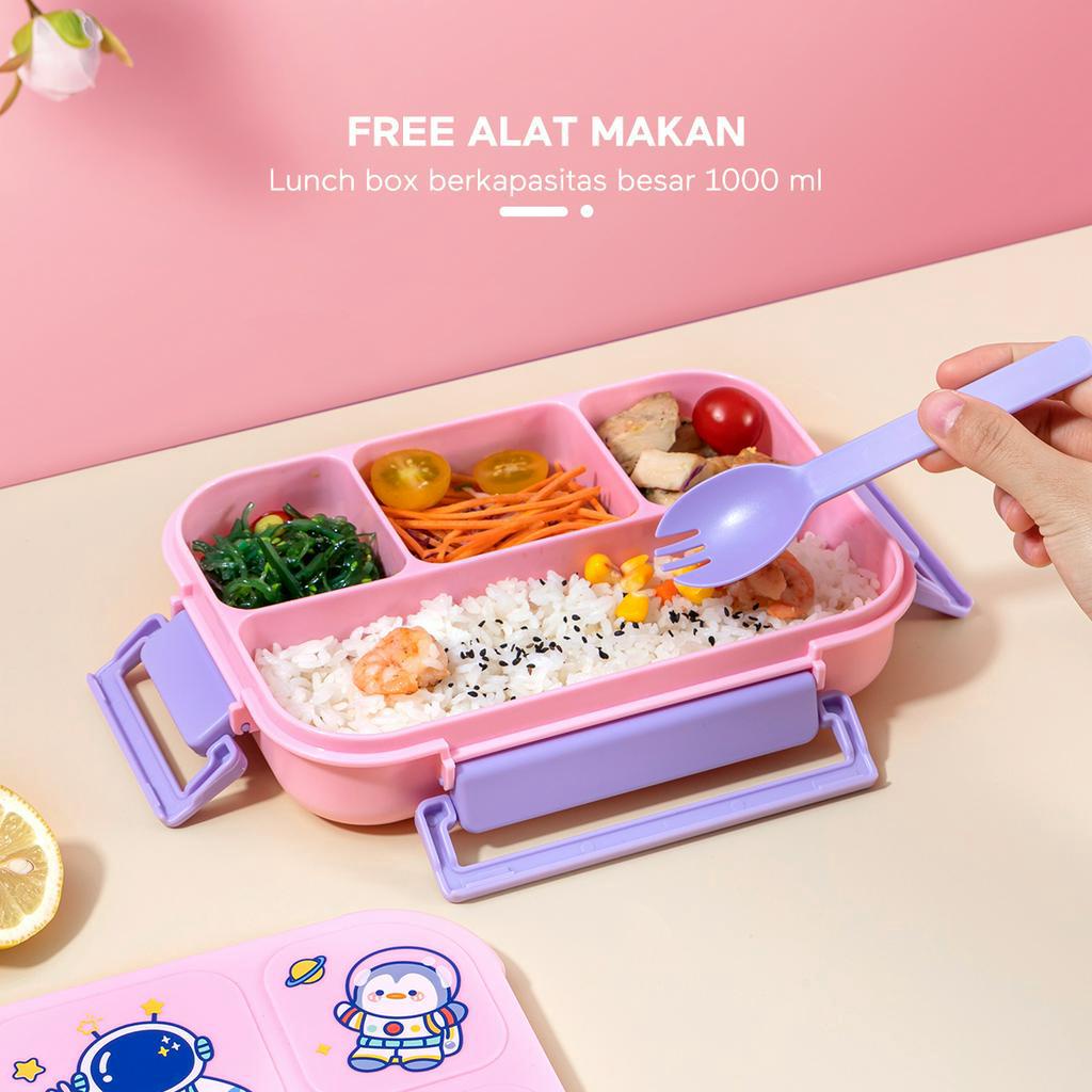 ecentio Kotak Makan Anak Kids Lunch Box Set Premium Rantang Makan Kotak Makan Siang Bento