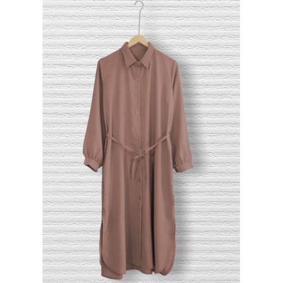 Baju Long Dress TunikTali Basic // Pety Long Tunik Tali Lepas Wanita Muslim