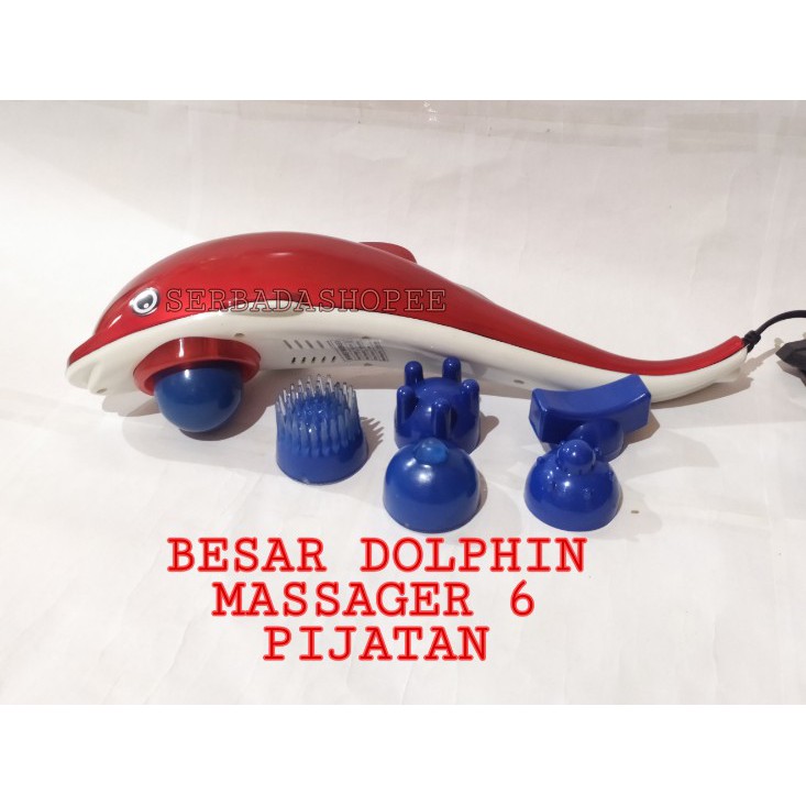 Alat Pijat Listrik Dolphin elektrik Massager Dengan 6 Mata Pijatan - MERAH