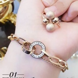 Titanium Set Gelang dan Cincin Wanita GL725