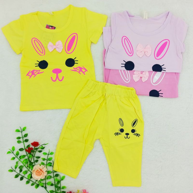 Ss#510 Pakaian Anak Perempuan size 1-4tahun / Setelan Anak Perempuan Bahan Kaus Kualitas Premium