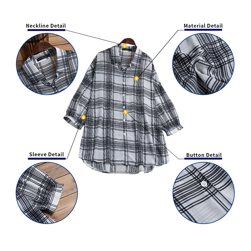 ZANZEA Women Long Sleeve Blouses Casual LooseSummer Autumn Plaid Work Shirt