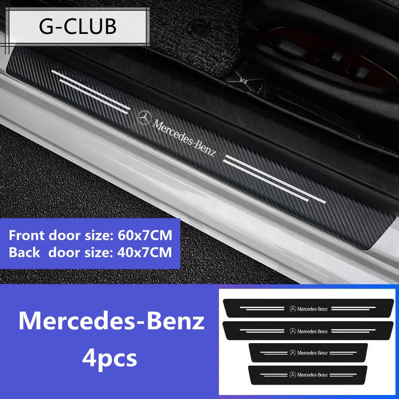 Stiker Strip Pelindung Pintu Mobil Bahan Carbon Fiber Untuk Mercedes Benz