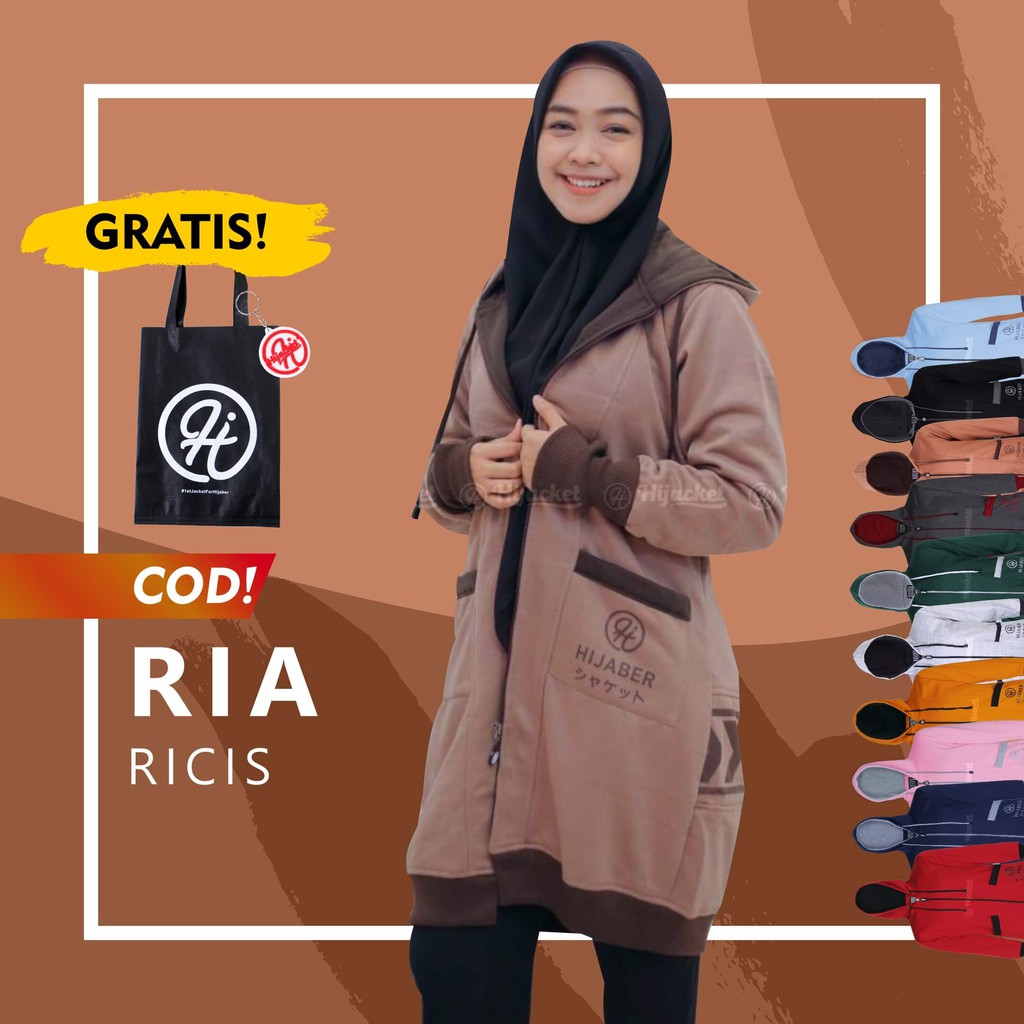 Hijacket Yukata Jaket Muslimah Jaket Hijaber Sweater Cewek Hoodie Wanita Kado Hadiah Ulang Tahun