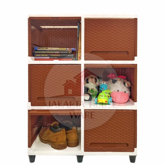 

READY Lemari Plastik Serbaguna Lemari Cabinet Club Flip DOUBLE susun 3 BERKUALITAS