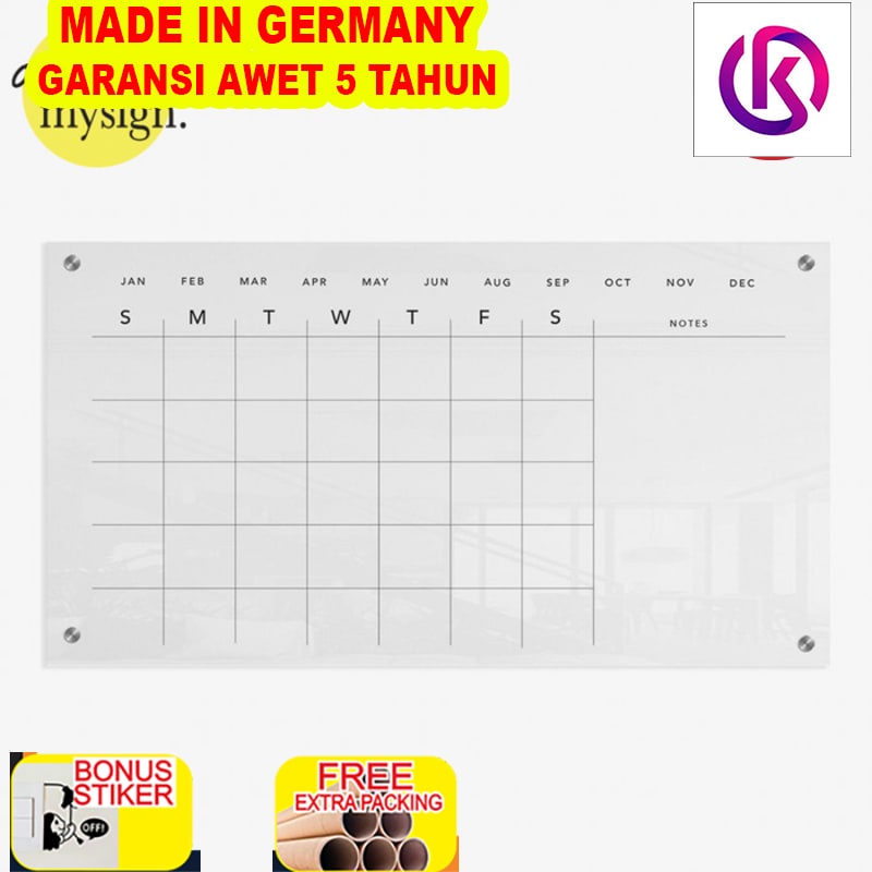 

Grosir Acrylic Planner | Planner Akrilik Gift | Papan Jadwal Acrylic - 48x30