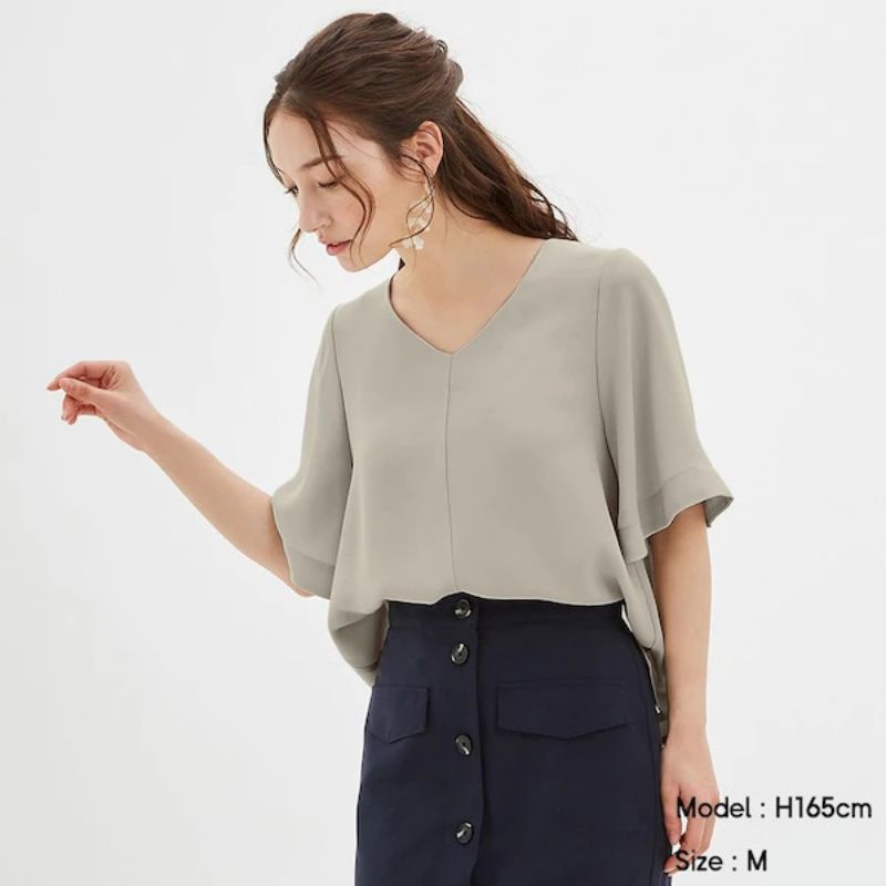 UNIQLO GU Flare Sleves Blouse Wanita Branded Original