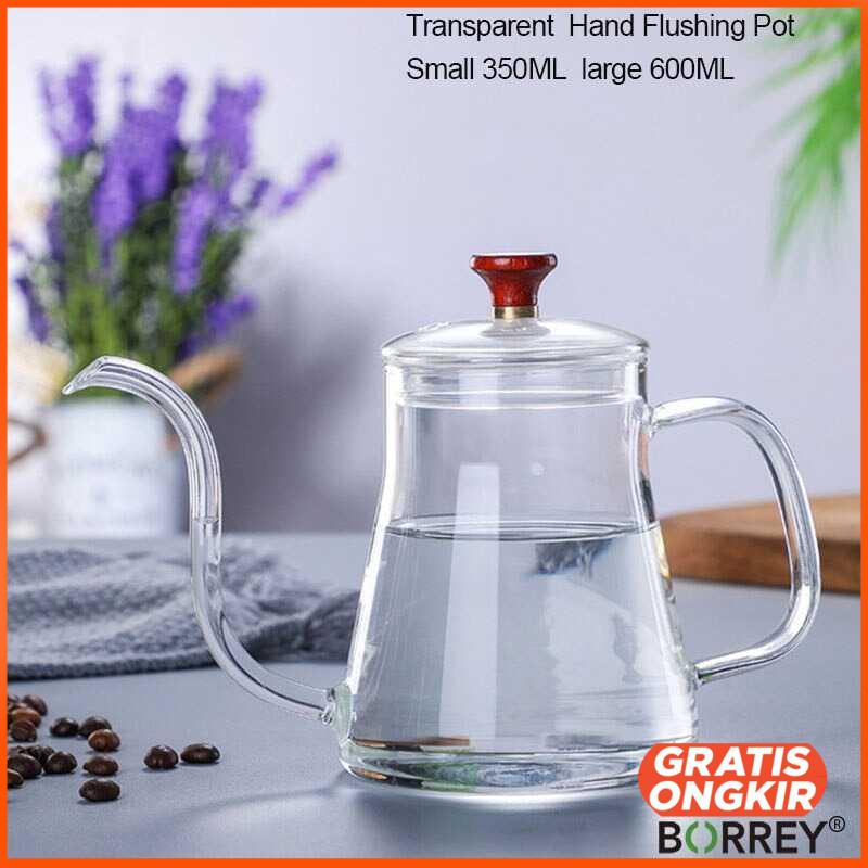 Teko Pitcher Teh Kopi Jus Borosilicate Glass Leher Angsa TP-855 350ml