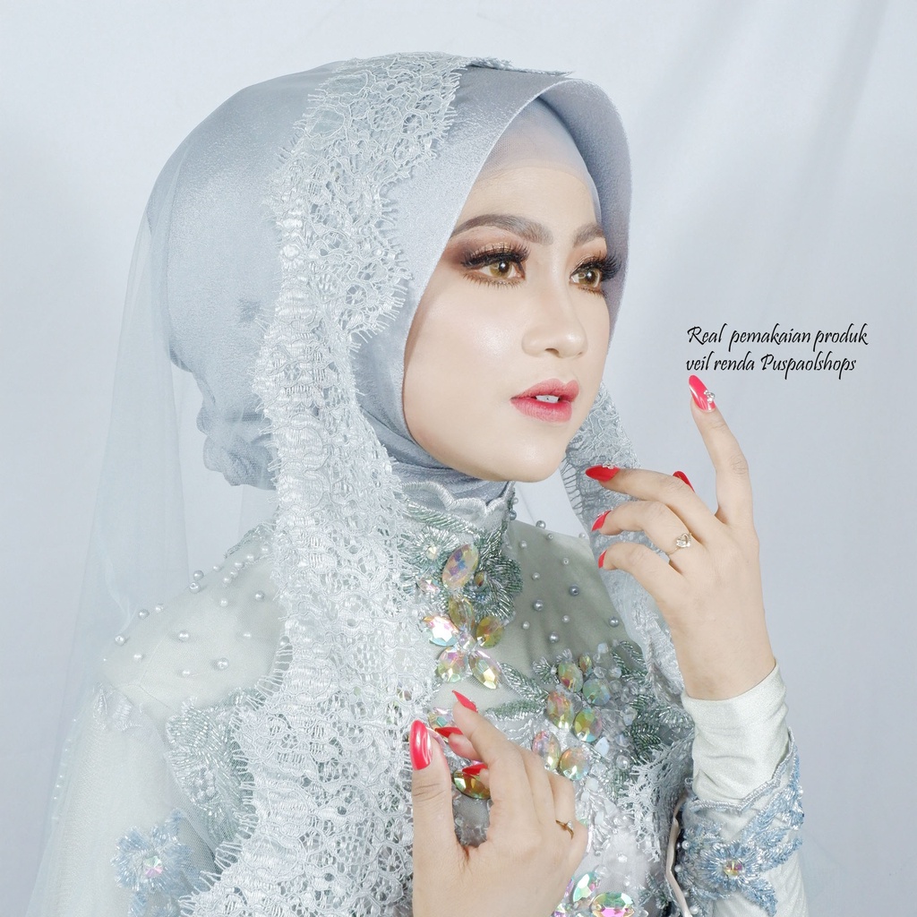 Veil renda tile silk premium veil hijab veil pengantin slayer
